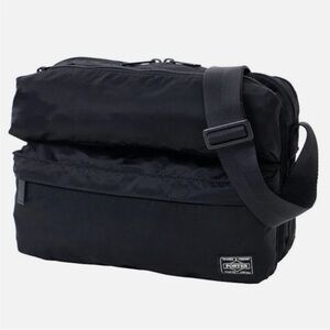 Porter Japan Crossbody Bag FRAME 690-17848 Black Nylon Zipper MINT Size Medium